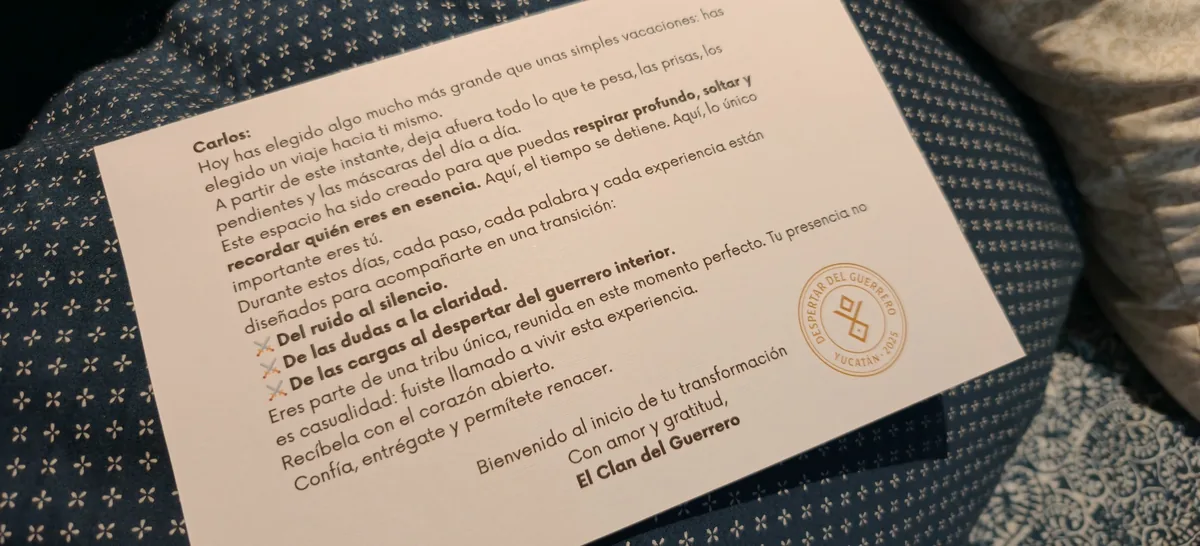 Kit de bienvenida del retiro